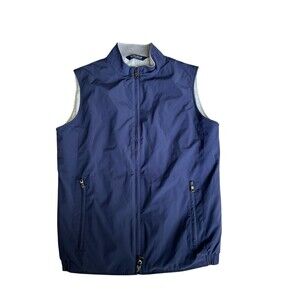 Peter Millar Vest Mens Small Navy Blue Crown Crafted Jacket Full Zip Pockets